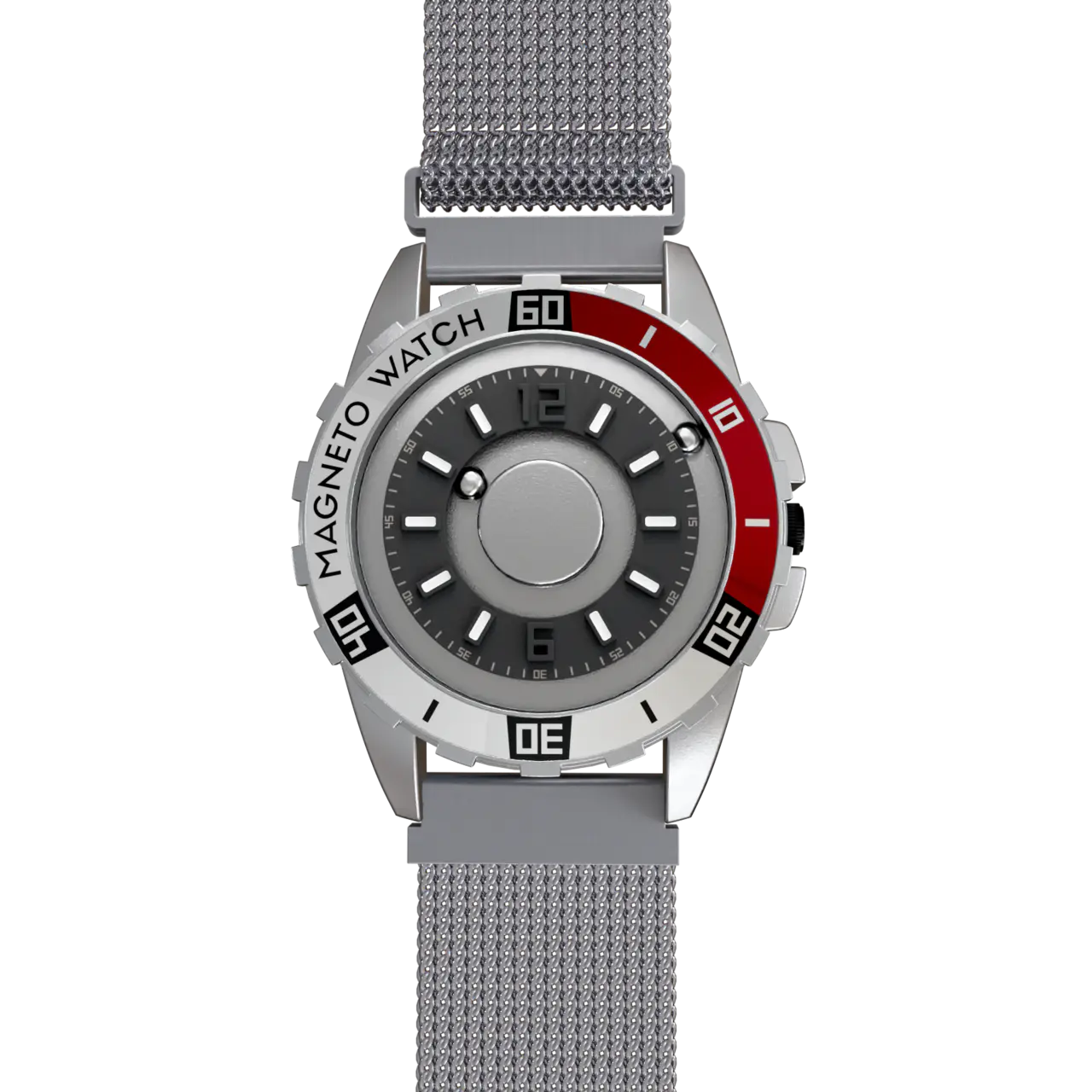 Uranus Red mesh magnetic silver