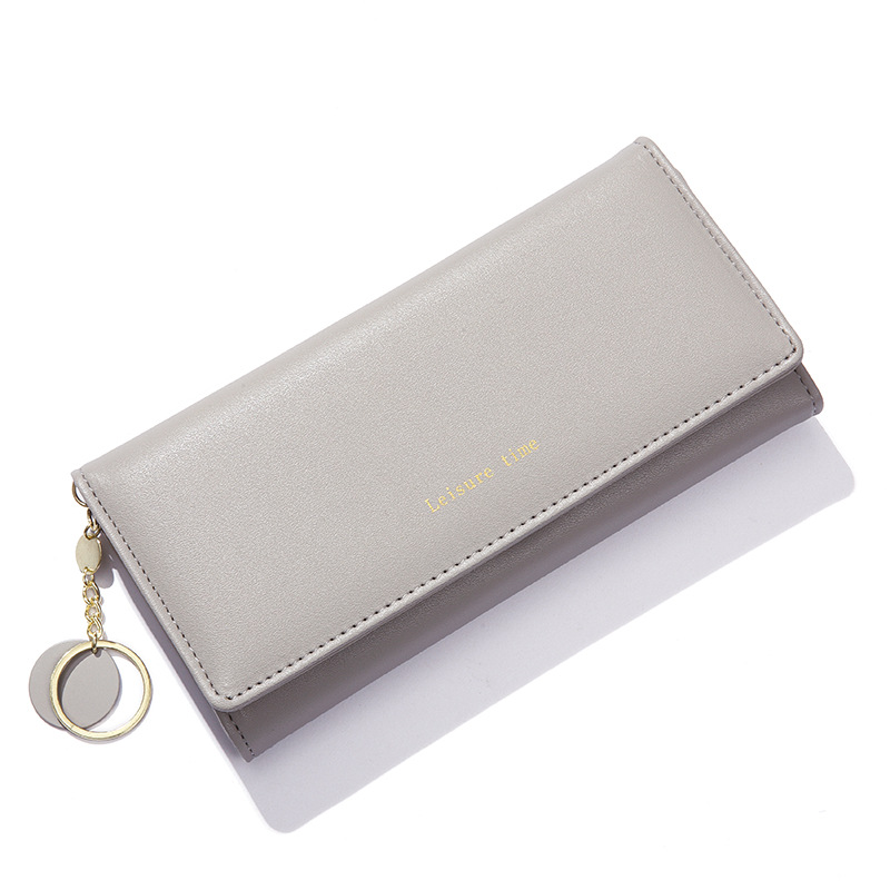 New style ladies wallet long solid color card holder 2024 women's high-end cross-border zipper clutch source manufacturer