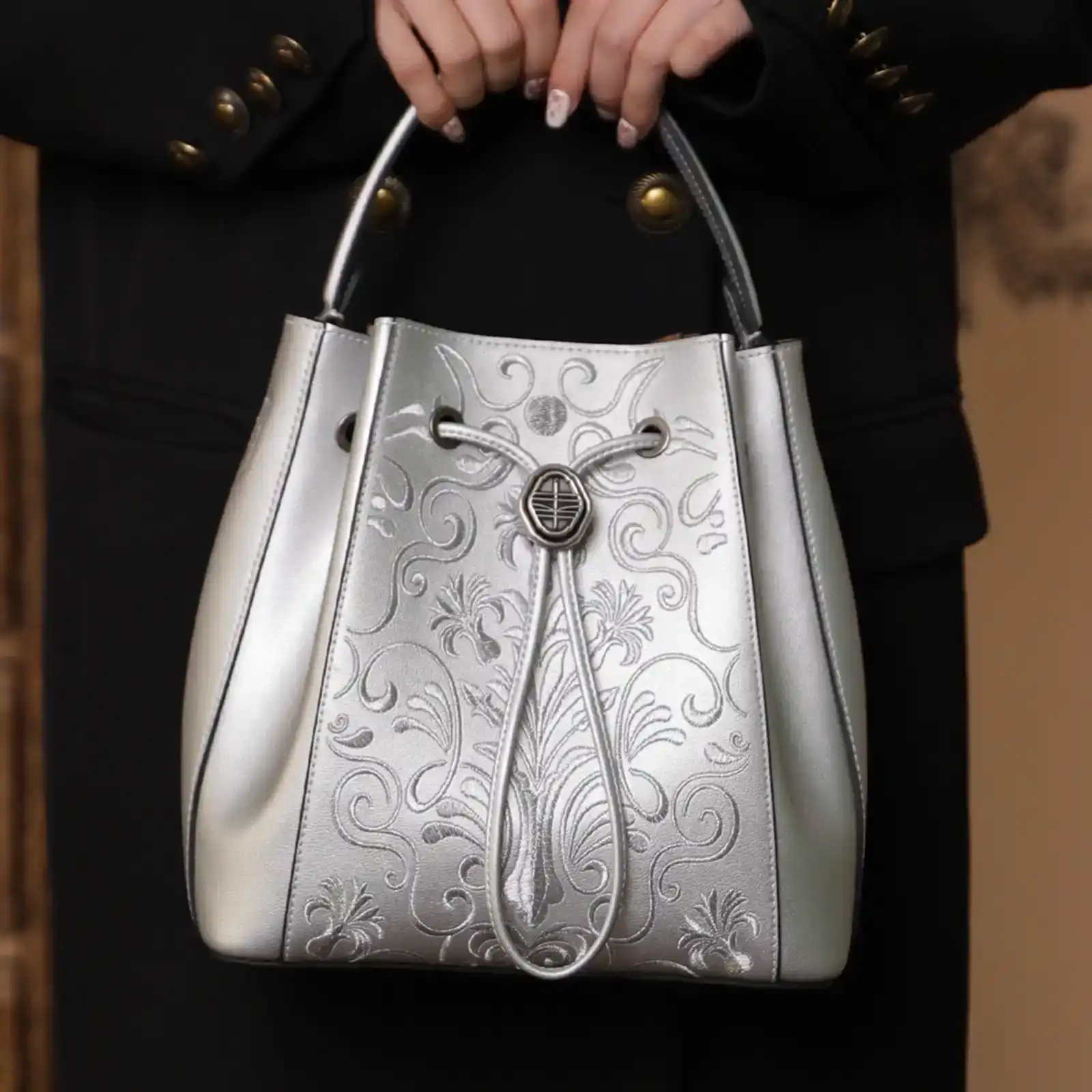 Chinese-Style Embroidered Multifunctional Backpack